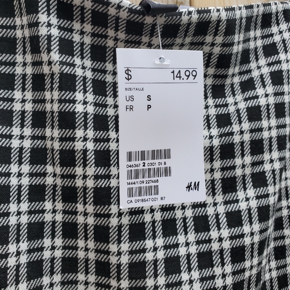 BNWT H&M Black & White Houndstooth Mini Skirt - Picture 5 of 6